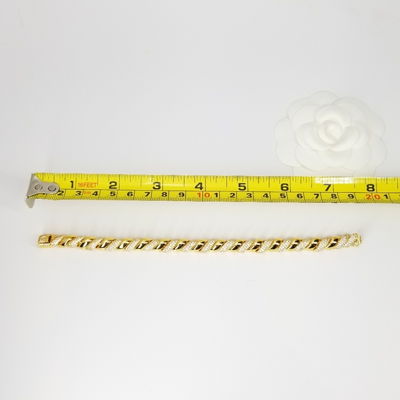 NWT 18K Gold Rope Chain Micro Pave CZ Bracelet - Picture 14 of 14